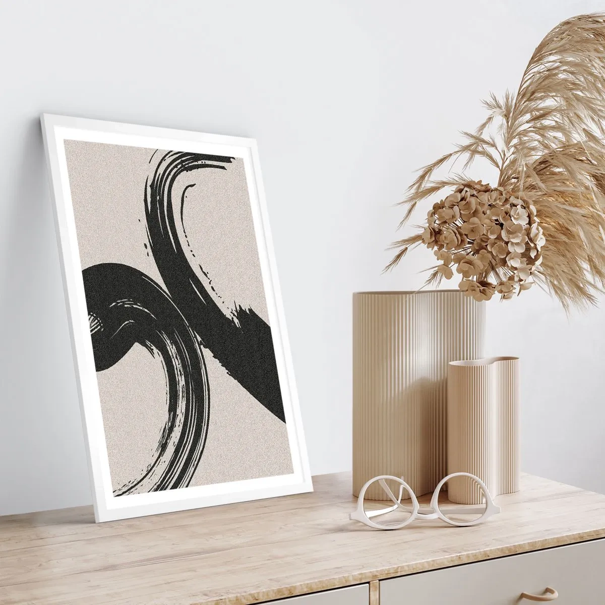 Poster in een witte lijst - Vegend en cirkevormig - 40x50 cm