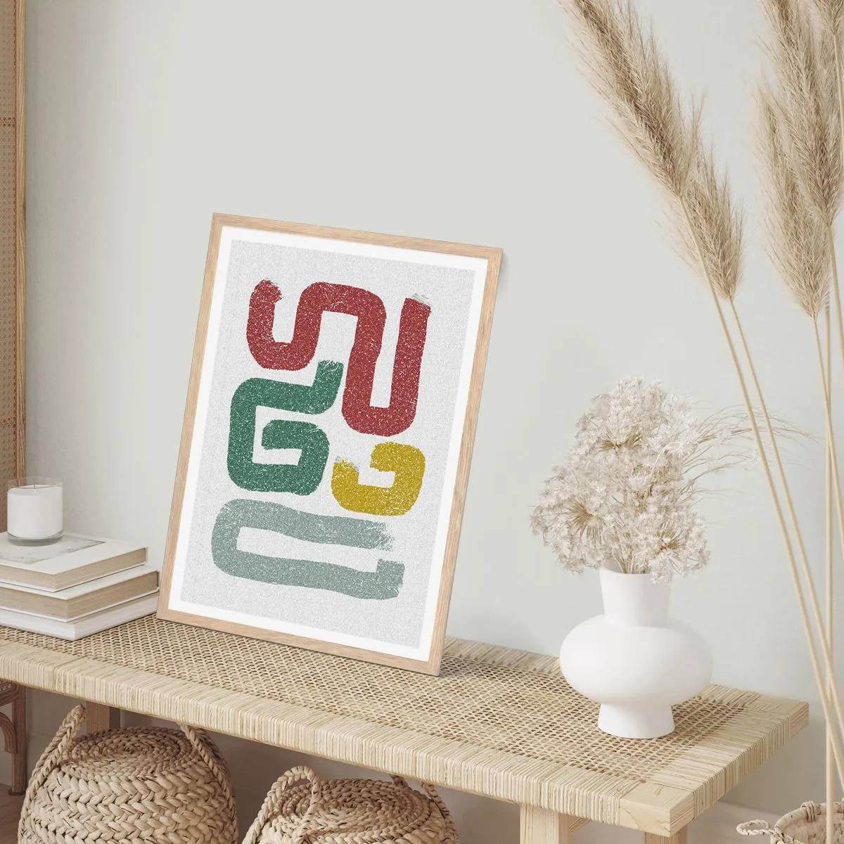 Een poster in een licht eiken lijst - In een onbekende taal - 61x91 cm