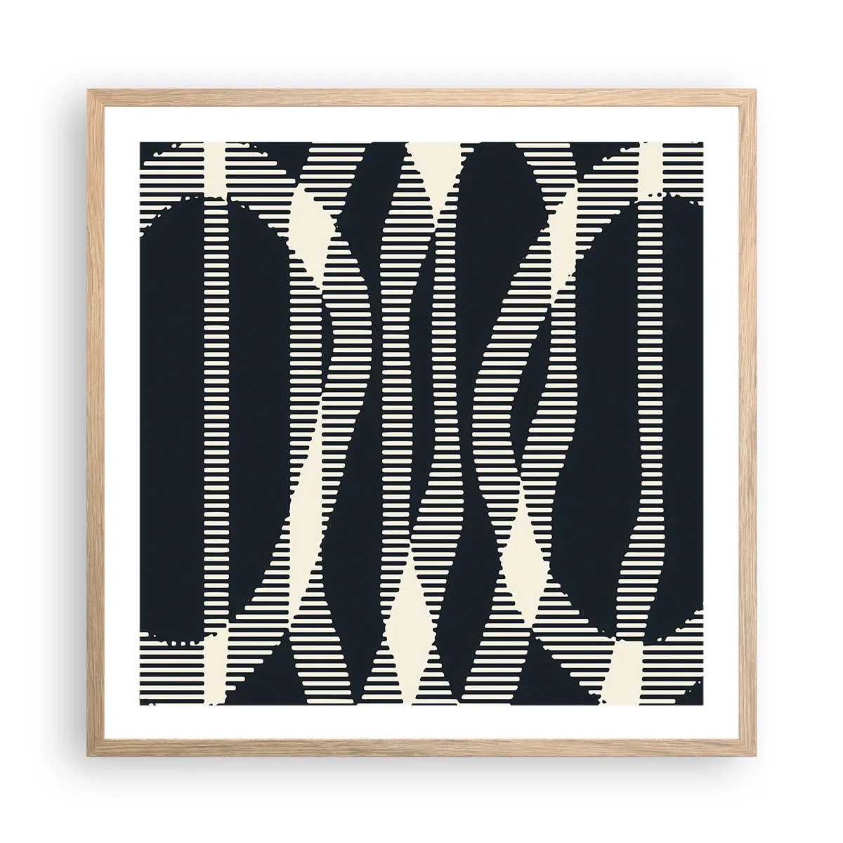 Een poster in een licht eiken lijst - Een poging om de duisternis te doorbreken - 60x60 cm