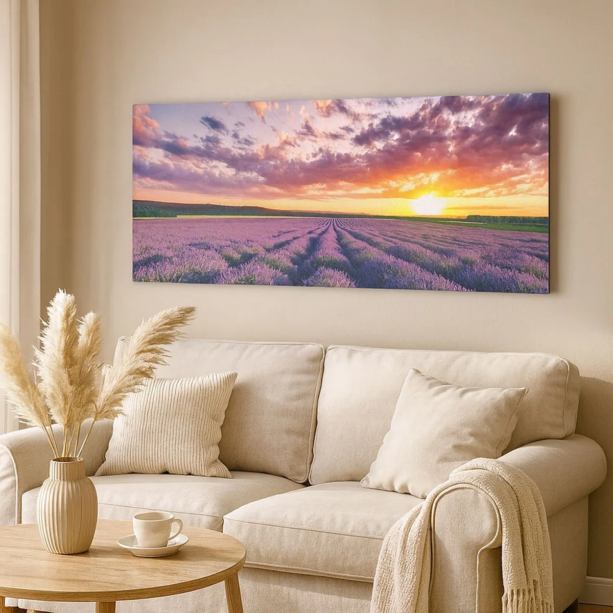 Schilderen op canvas - Lavendel wereld - 100x40 cm