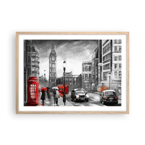 Een poster in een licht eiken lijst - Helemaal geen grijze stad - 70x50 cm
