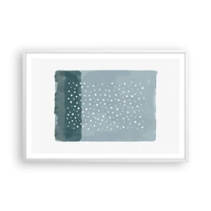 Poster in een witte lijst - Gegroeid op blauw - 91x61 cm