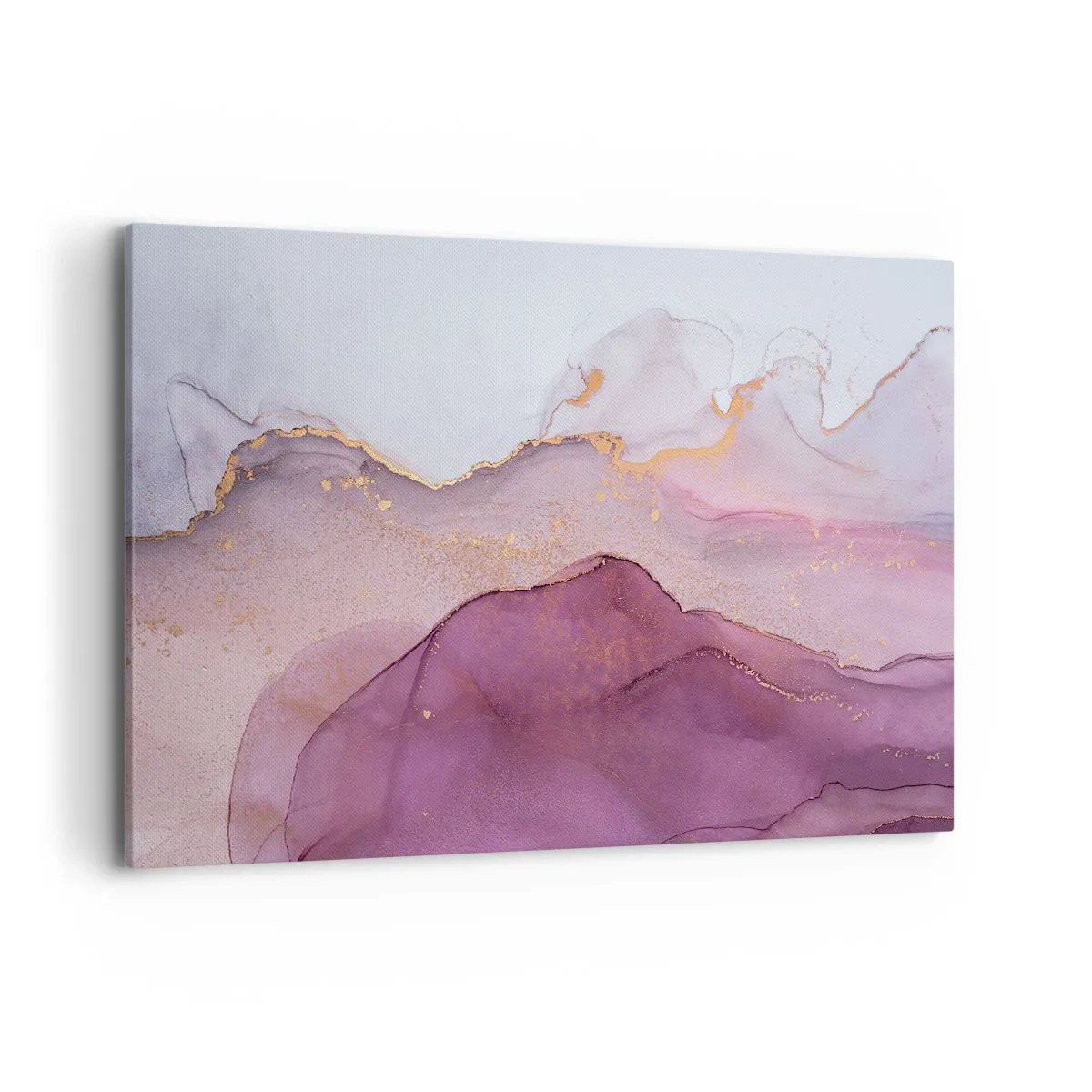 Schilderen op canvas - Lila en paarse golven - 100x70 cm