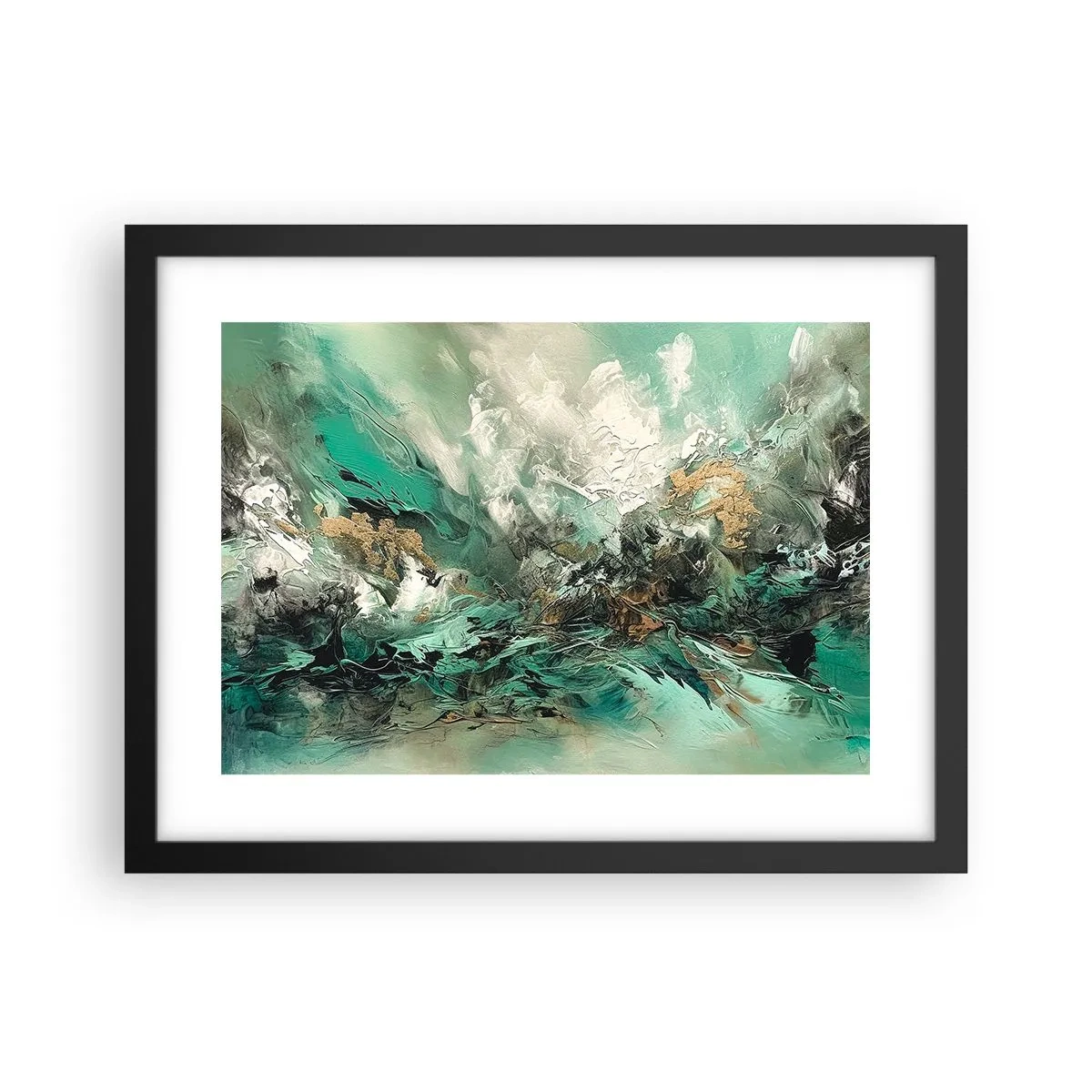 Poster in een zwarte lijst - Emerald en zwarte branding - 40x30 cm