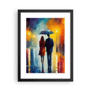 Poster in een zwarte lijst - Samen – een kleurrijke nacht - 30x40 cm