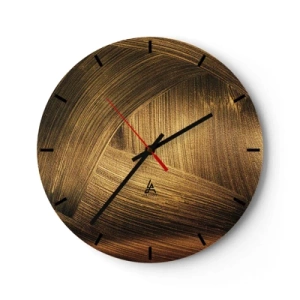 Wandklok - Klok - Abstracte gouden textuur met een elegante glans - 30x30cm - In een gouden doolhof - Moderne wanddecoratie voor woonkamer, keuken en slaapkamer ARTTOR