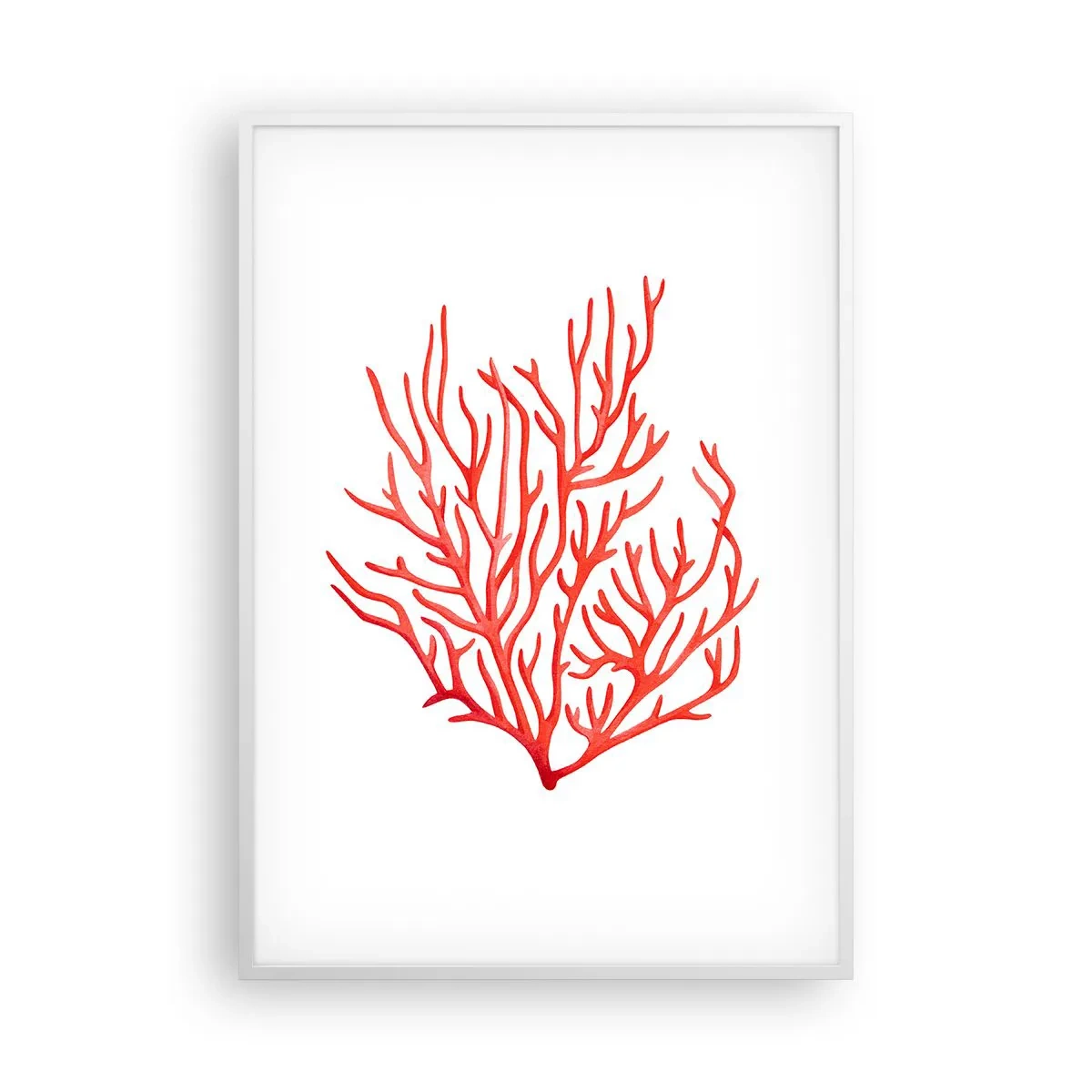 Poster in een witte lijst - Koraal filigraan - 70x100 cm