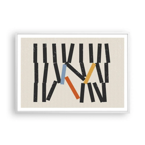 Poster in een witte lijst - Domino – compositie - 100x70 cm