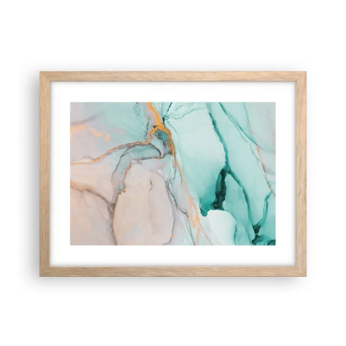 Een poster in een licht eiken lijst - Een dans van vormen en kleuren - 40x30 cm