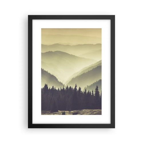 Poster in een zwarte lijst - Achter de zeven bergen... - 30x40 cm
