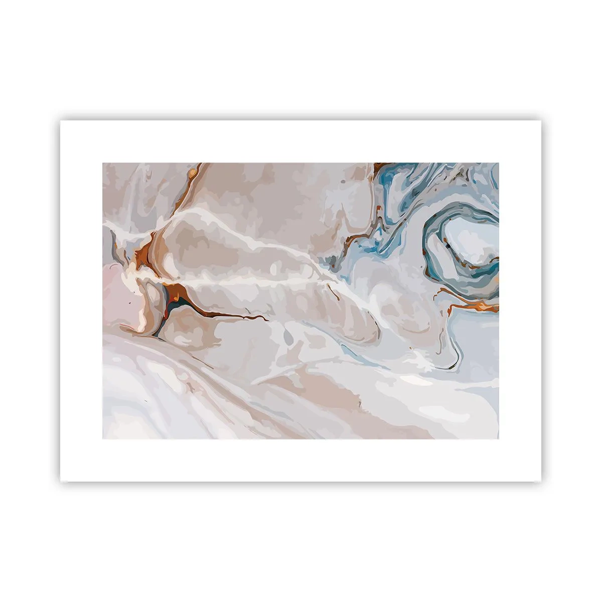 Poster - Blauw kronkelt onder het wit - 40x30 cm