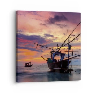 Schilderen op canvas - Exotische avond - 30x30 cm