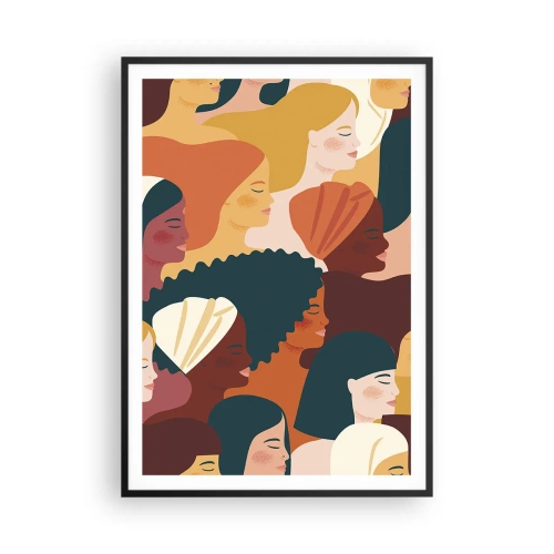 Poster in een zwarte lijst - Alleen vrouwelijkheid - 70x100 cm
