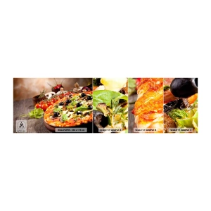 Fotobehang Staaltje Standard Eco - Van de tellurische ingrediënten - Gastronomie, Pizza, Italië - 100x30 cm