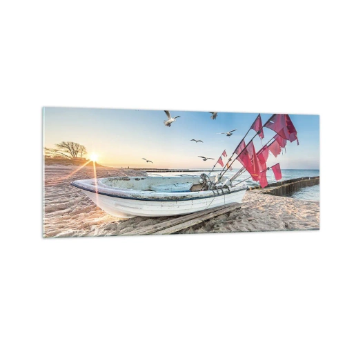 Schilderen op glas - Een welverdiende rust - 100x40 cm