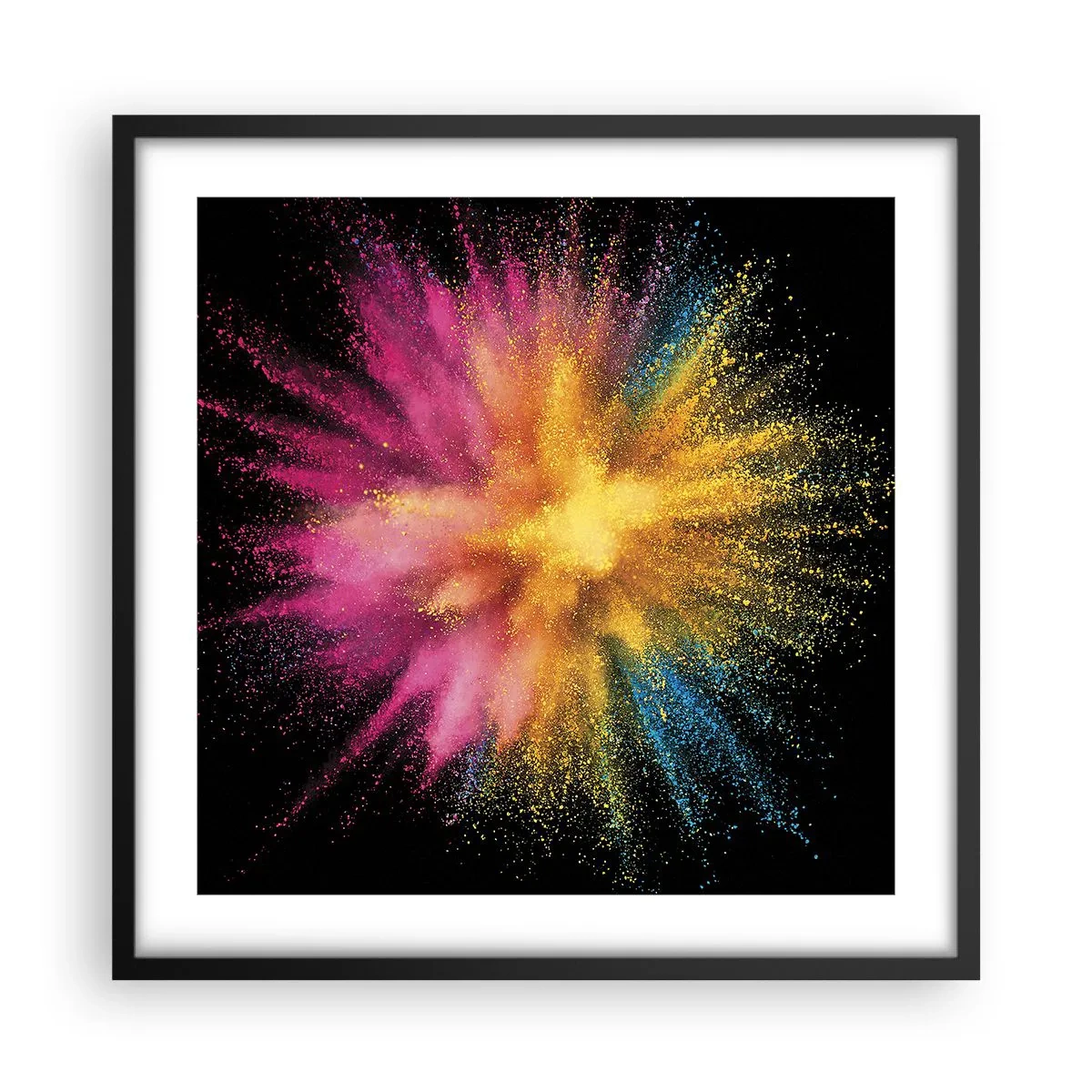 Poster in een zwarte lijst - De geboorte van kleuren - 50x50 cm