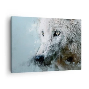 Schilderen op canvas - Aquarelportret van een wolf - 70x50cm - Ontmoet de wolvenziel - Moderne wanddecoratie voor woonkamer en slaapkamer ARTTOR