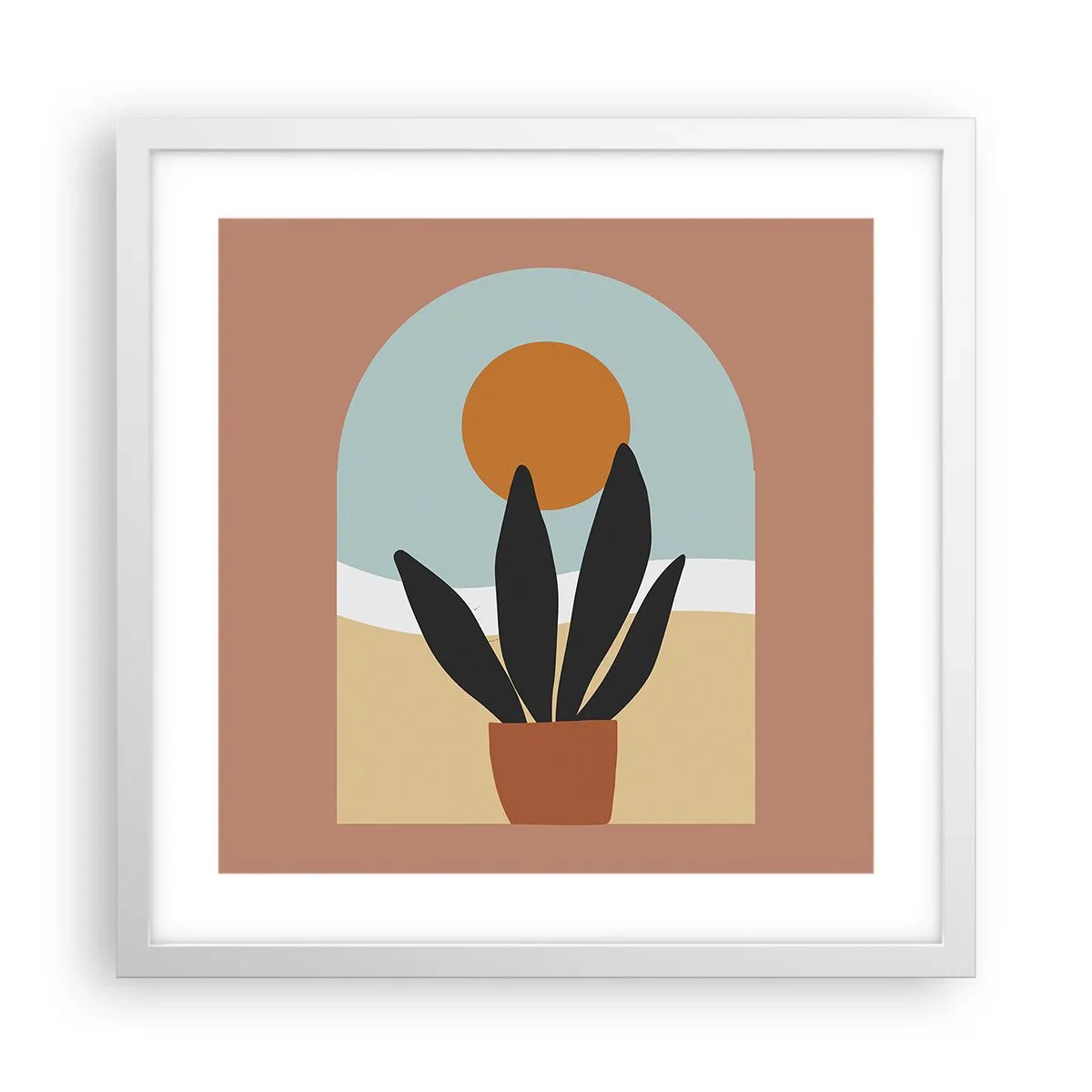 Poster in een witte lijst - Kleine geneugten - 40x40 cm