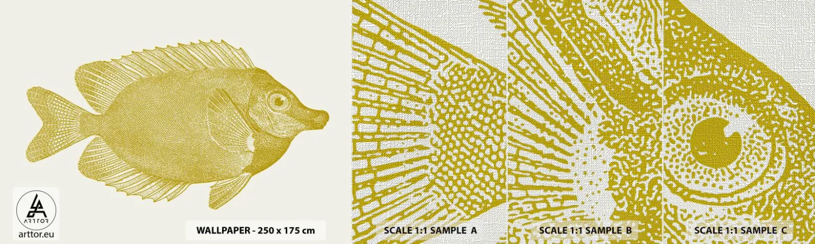 Fotobehang Monster Premium Canvas - Vis en dat is het - Vis, Kust, Dier - 100x30 cm