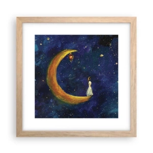 Een poster in een licht eiken lijst - De roep van de wereld - 30x30 cm