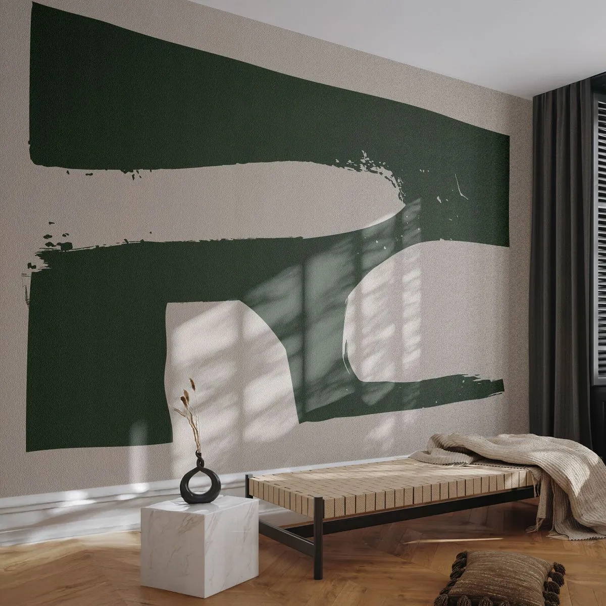 Fotobehang Standard Eco - Baaien van wit - Boho, Minimalisme, Vorm - 250x175 cm