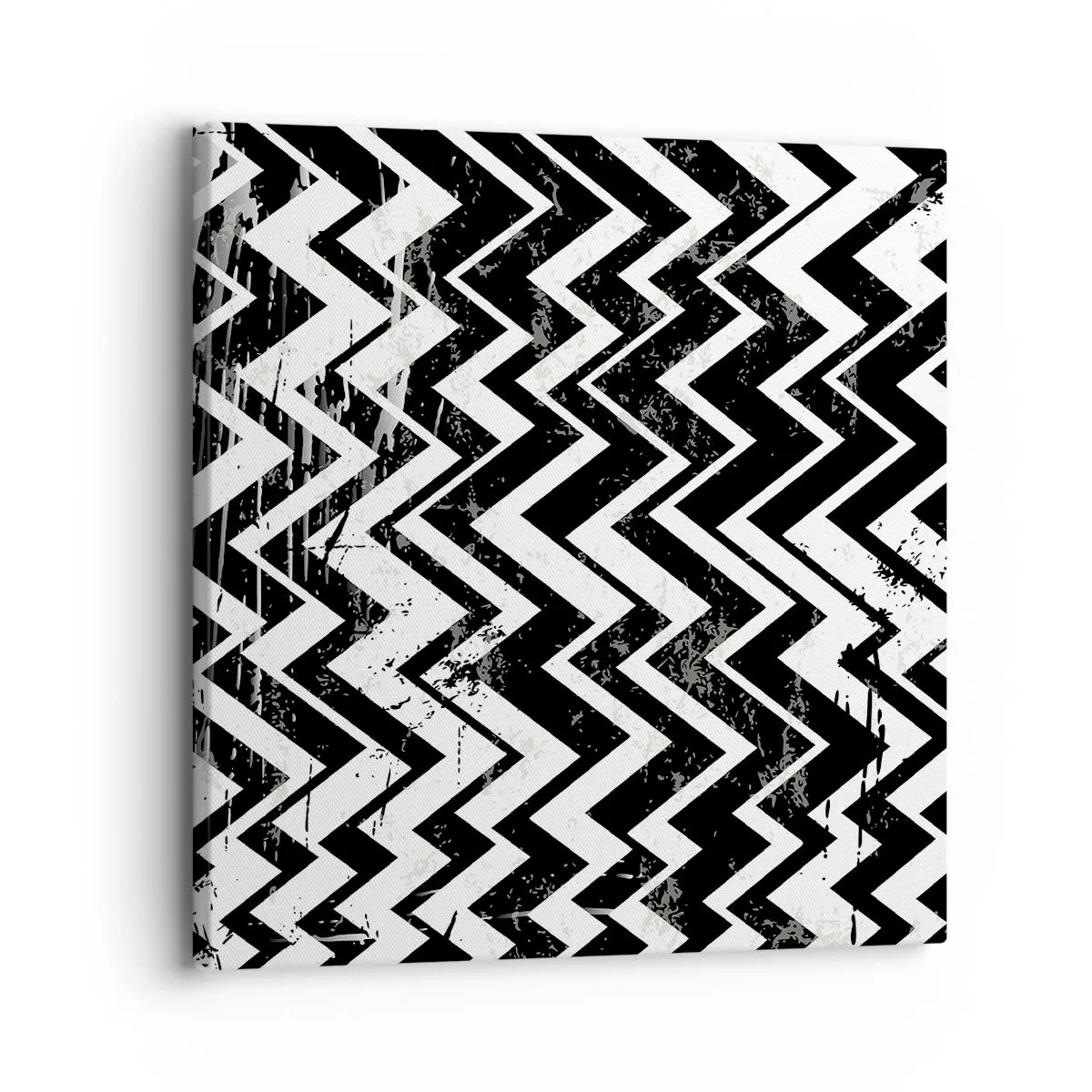 Schilderen op canvas - Zyg-wit, zag-zwart - 30x30 cm