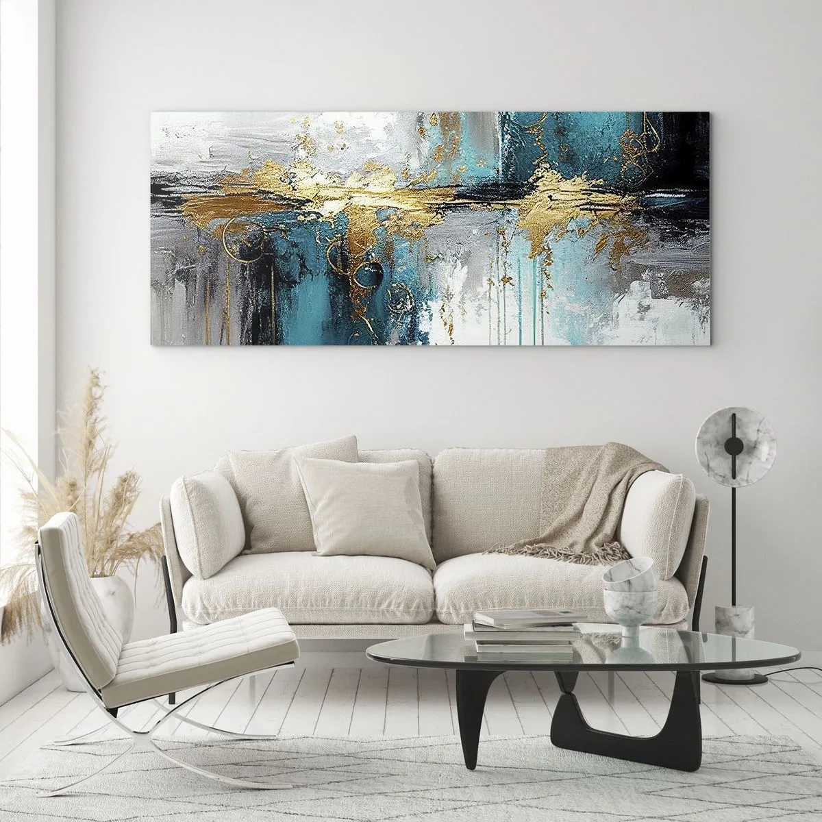 Schilderen op glas - Alles vloeit - 120x50 cm