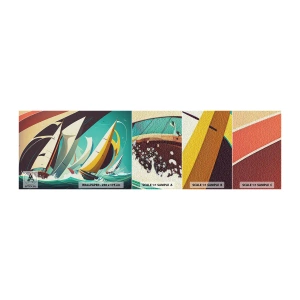 Fotobehang Staaltje Standard Eco - Met elementen als een broer - Zeilboten, Regatta, Zee - 100x30 cm