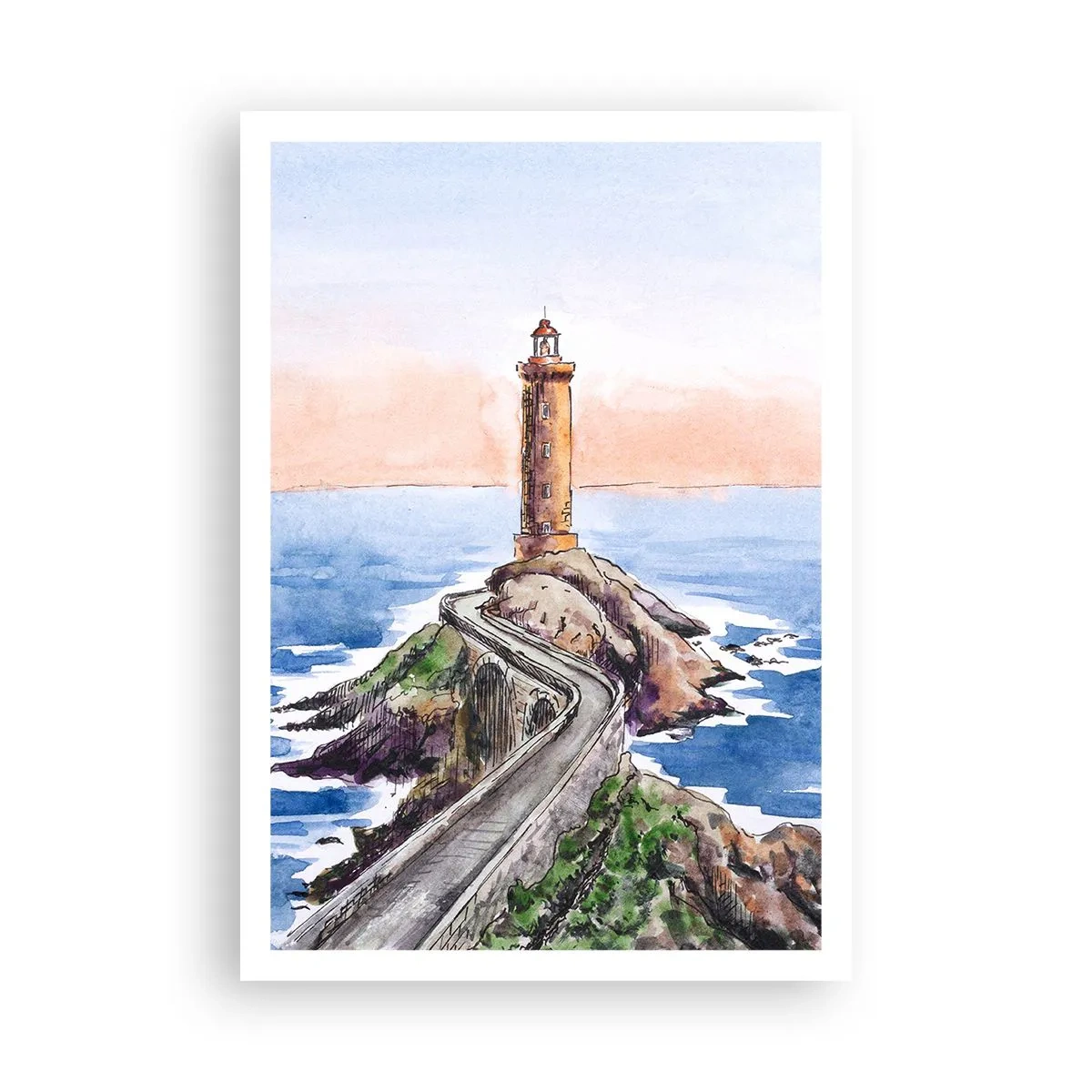 Poster - Kijkend naar de zee - 70x100 cm