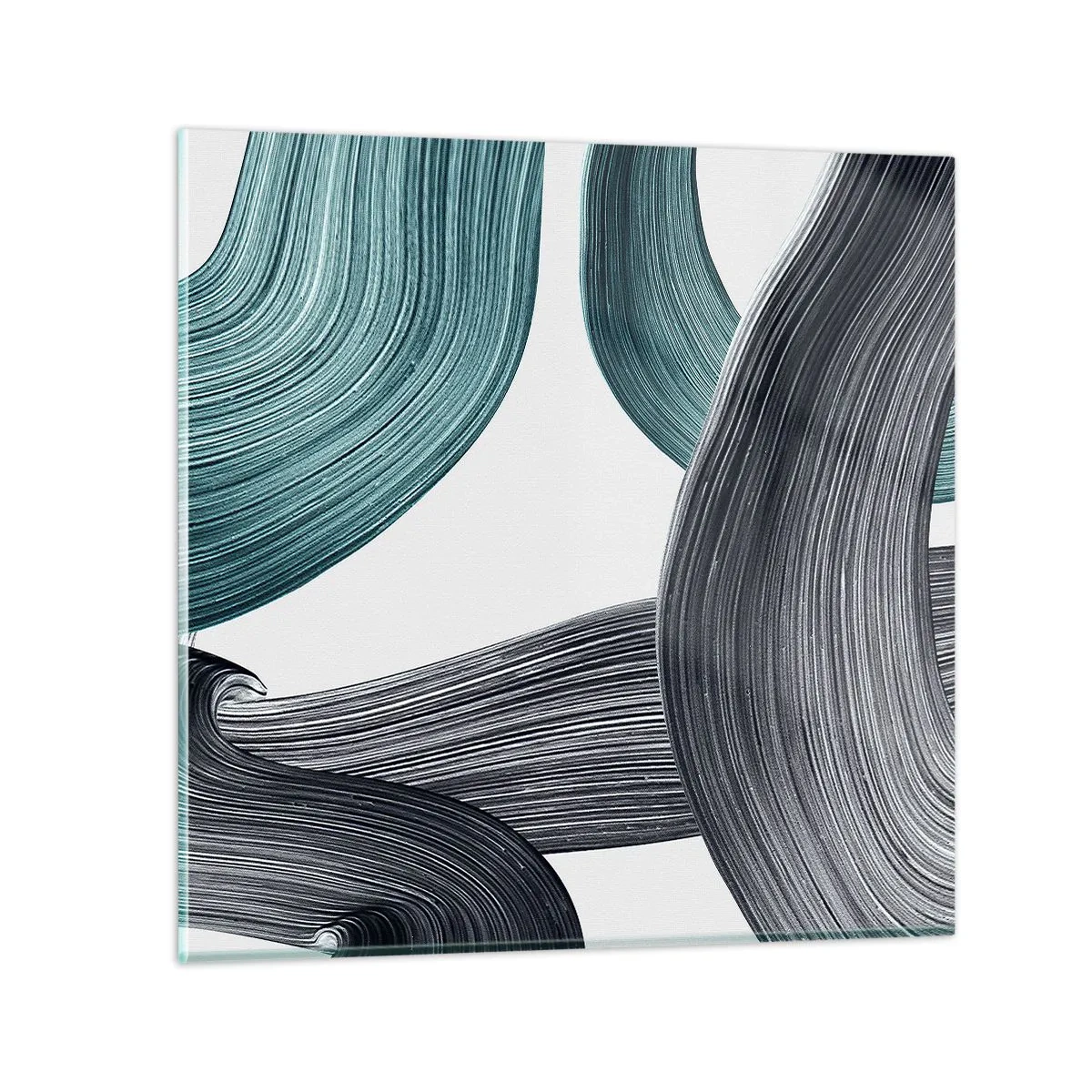 Schilderen op glas - Smaragdgroene en zwarte paden - 50x50 cm