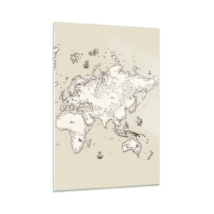 Schilderen op glas - Reis rond de wereld - 50x70 cm