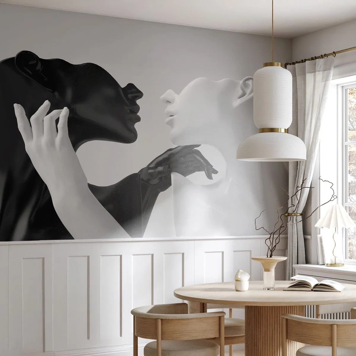 Fotobehang Premium Sand - Antrekking - Begeerte - Abstractie, Mannequin, Standbeeld - 150x105 cm