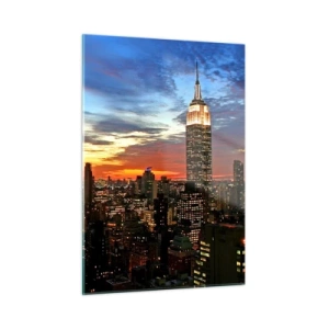 Schilderen op glas - Een stralende Amerikaanse nacht - 50x70 cm