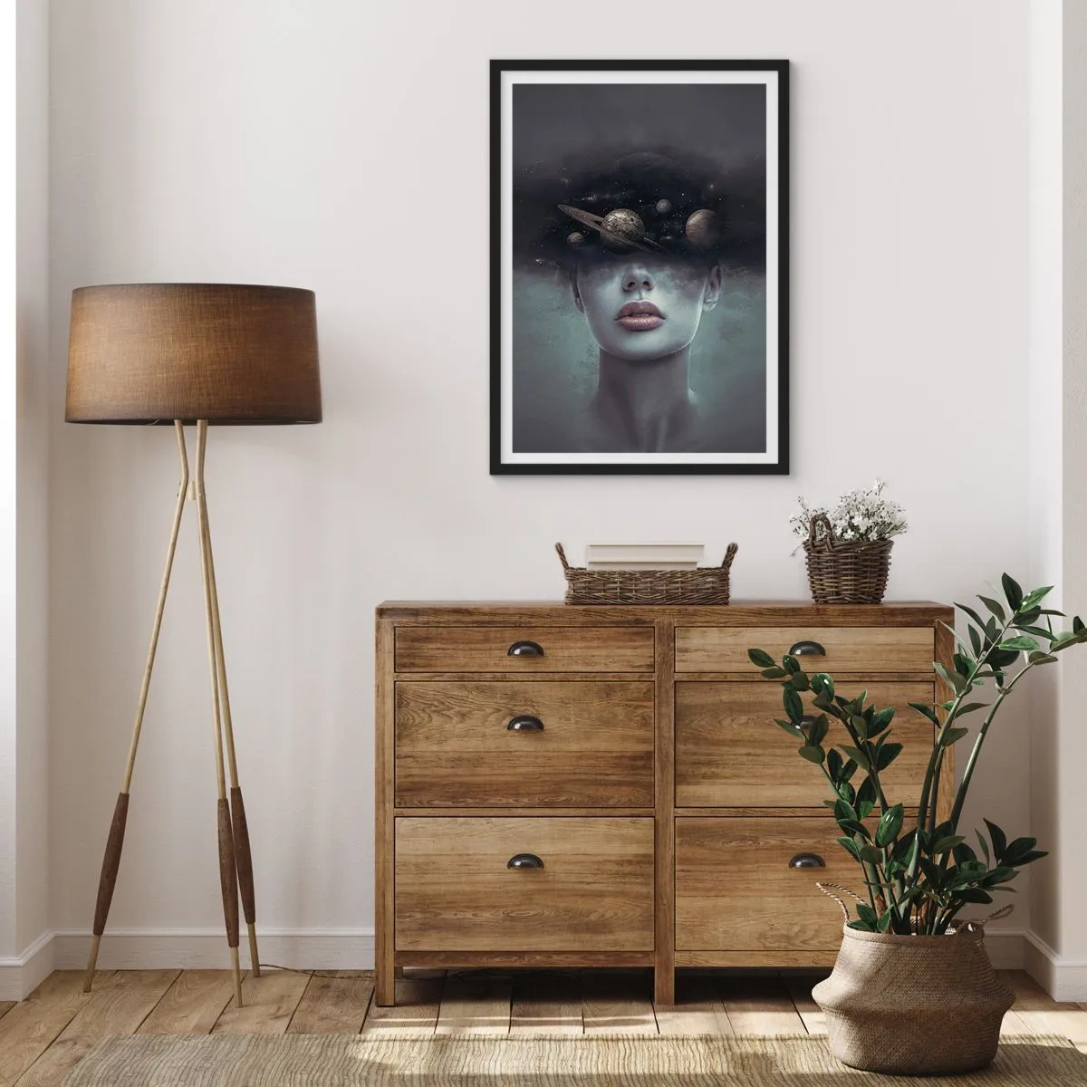 Poster in een zwarte lijst - En de planeten worden gek... - 61x91 cm