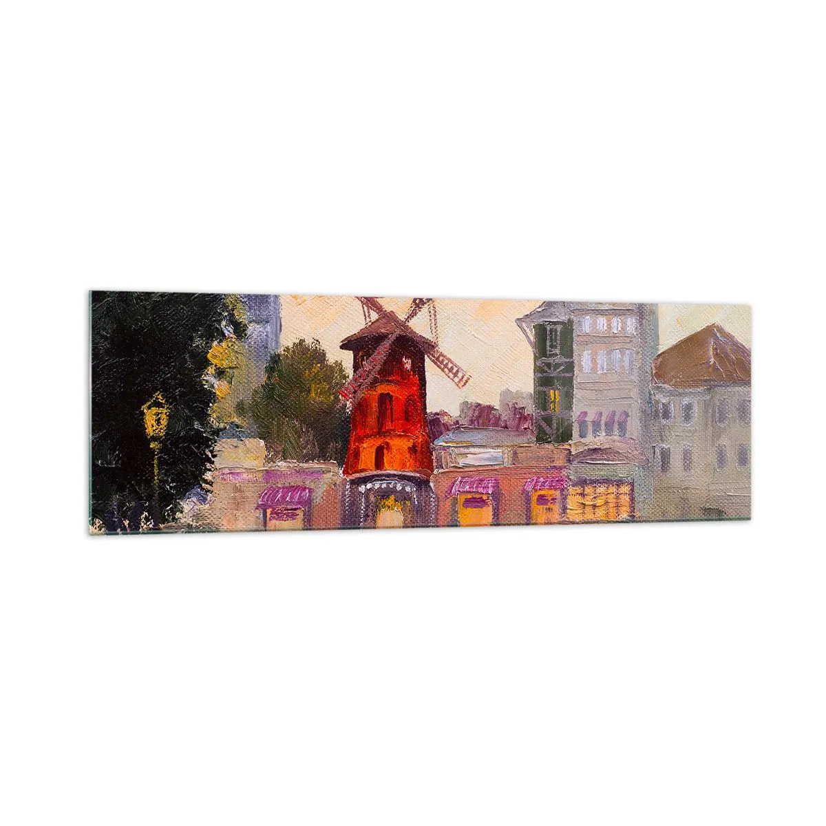 Schilderen op glas - Parijse iconen – Moulin Rouge - 160x50 cm