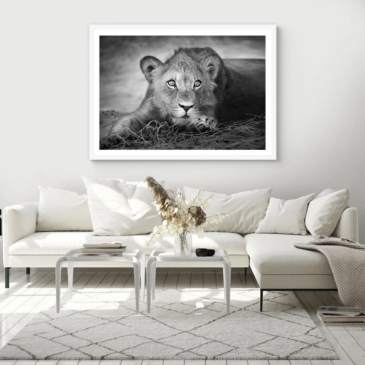 Poster in een witte lijst - Koninklijke puppy - 40x30 cm