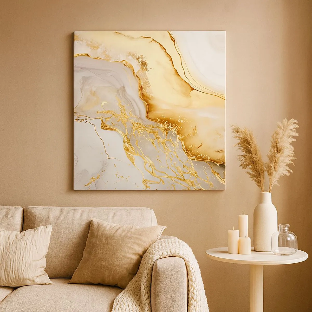 Schilderen op canvas - Abstractie: schoonheid en goedheid - 30x30 cm