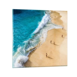 Schilderen op glas - En dan de zon, het strand… - 60x60 cm