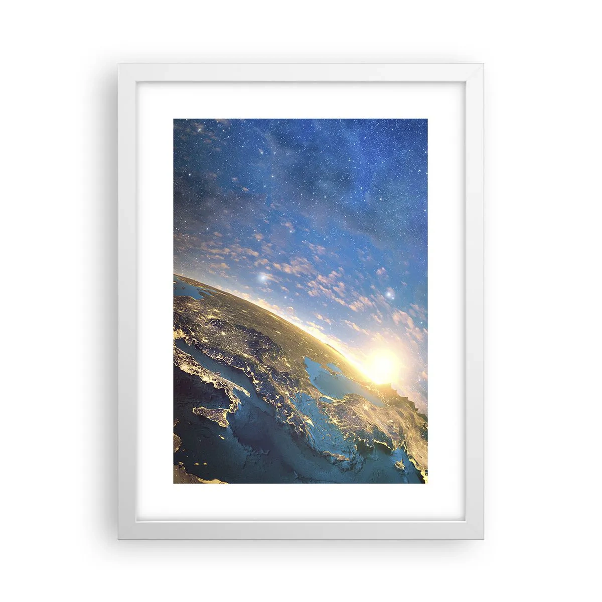 Poster in een witte lijst - Laten we eens van een afstand naar onszelf kijken - 30x40 cm