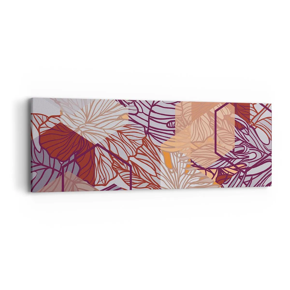 Schilderen op canvas - Onmogelijke relatie tussen geometrie en natuur - 90x30 cm