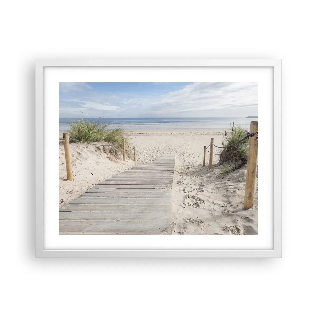 Poster in een witte lijst - naar de horizon - 50x40 cm