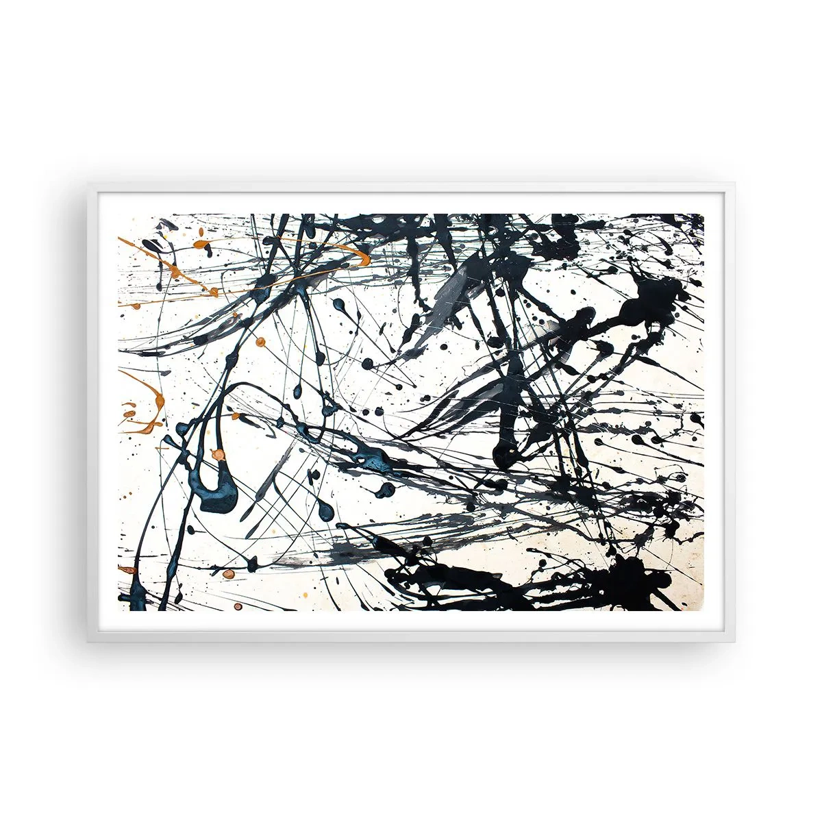 Poster in een witte lijst - Expressionistische abstractie - 100x70 cm