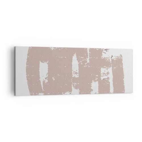 Schilderen op canvas - Abstractie in zachtroze - 140x50 cm