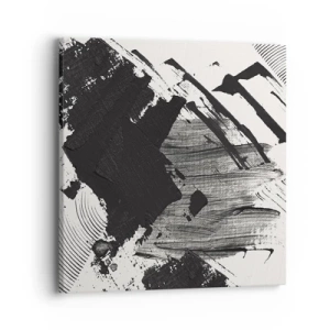 Schilderen op canvas - Abstractie – expressie van zwart - 40x40 cm