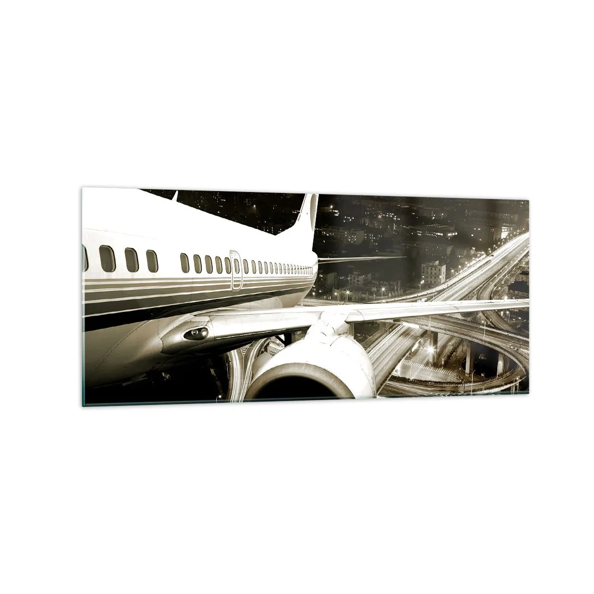 Schilderen op glas - Vlieg de nacht in - 120x50 cm