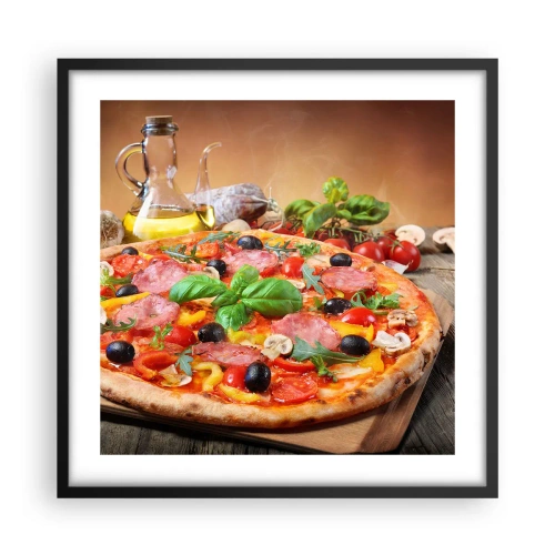 Poster in een zwarte lijst - Met echte Italiaanse smaak - 50x50 cm