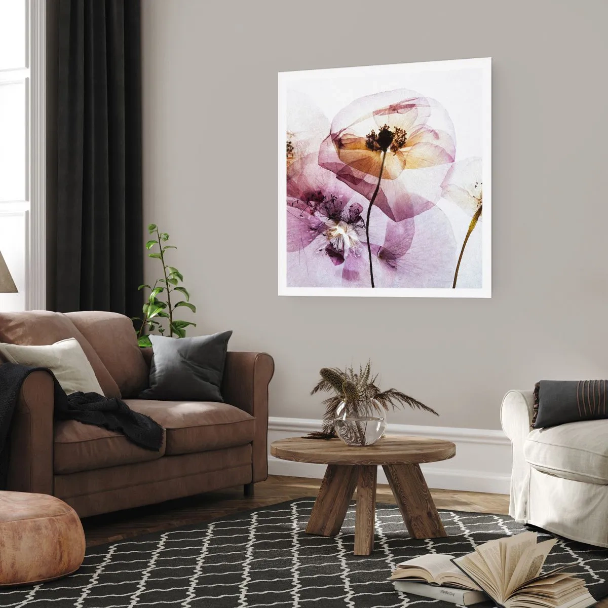 Poster - Transparante lichaamsbloemen - 30x30 cm