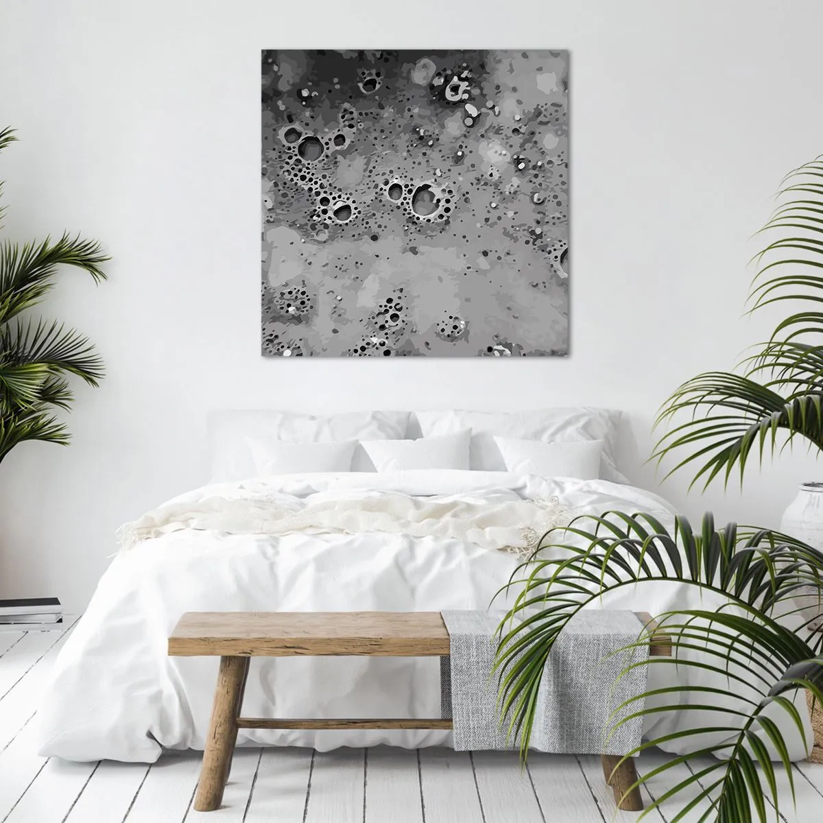 Schilderen op canvas - Als een maanlandschap - 40x40 cm