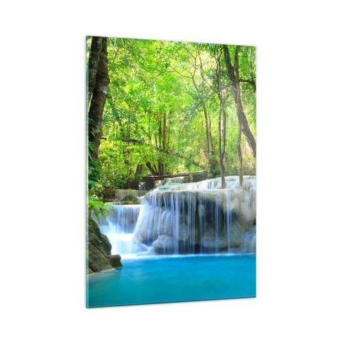 Schilderen op glas - Verdrinken in turkoois en groen - 50x70 cm