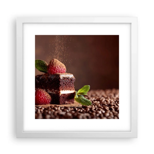 Poster in een witte lijst - Het leven is zoet - 30x30 cm